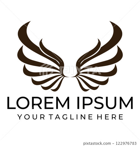 Bird wings illustration logo. 122976783