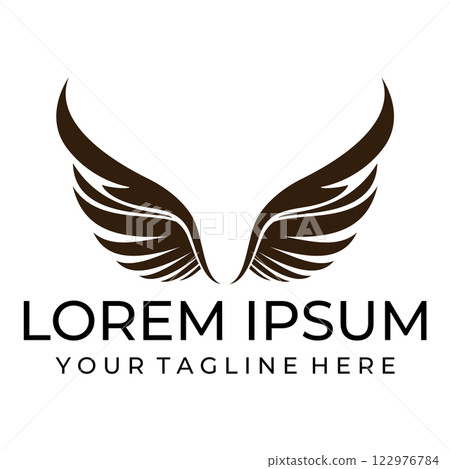 Bird wings illustration logo. 122976784