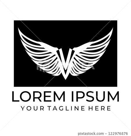 Flying wings logo illustration. 122976876