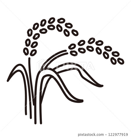 Cute line drawing of rice 122977919