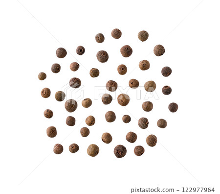 allspice or Jamaican pepper isolated on white background. 122977964