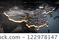 China map with country regions outlines. Elements of this animation furnished by NASA. 122978147