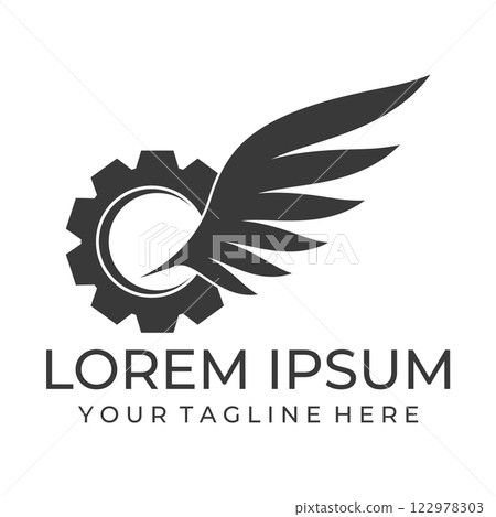 Bird wings illustration logo. 122978303