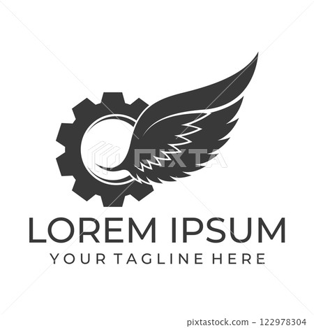 Bird wings illustration logo. 122978304