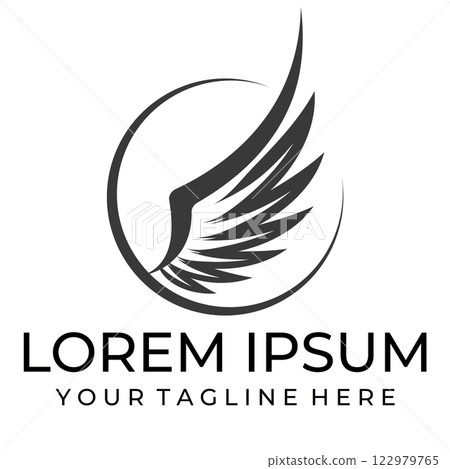 Bird wings illustration logo. Bird wings illustration logo. 122979765