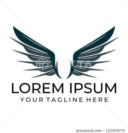 Bird wings illustration logo. 122979775