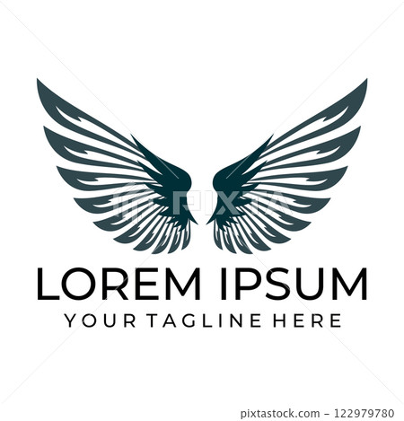 Bird wings illustration logo. Bird wings illustration logo. 122979780
