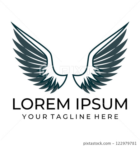 Bird wings illustration logo. 122979781