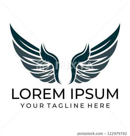 Bird wings illustration logo. 122979782