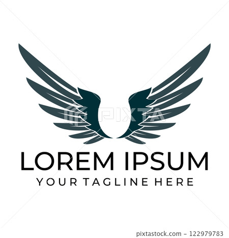 Bird wings illustration logo. 122979783