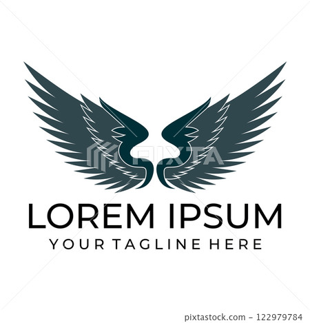 Bird wings illustration logo. 122979784