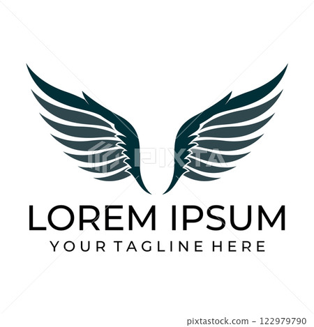 Bird wings illustration logo. Bird wings illustration logo. 122979790