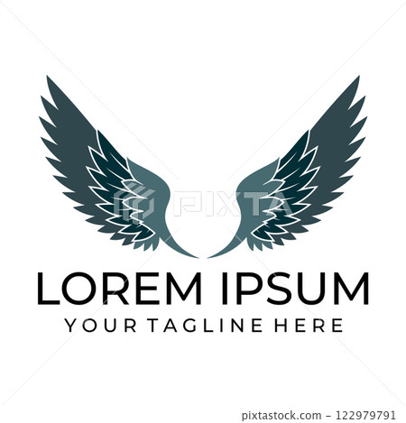 Bird wings illustration logo. Bird wings illustration logo. 122979791