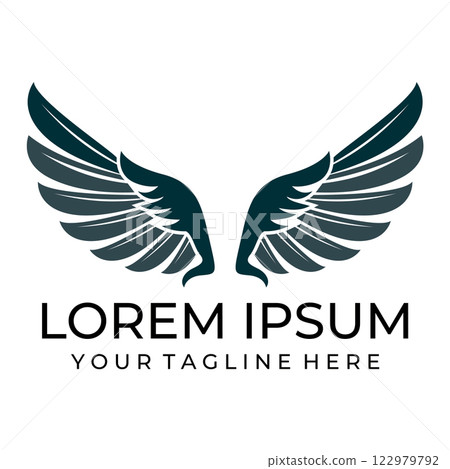 Bird wings illustration logo. Bird wings illustration logo. 122979792