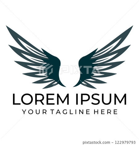 Bird wings illustration logo. Bird wings illustration logo. 122979793