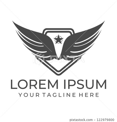 Bird wings illustration logo. Bird wings illustration logo. 122979800