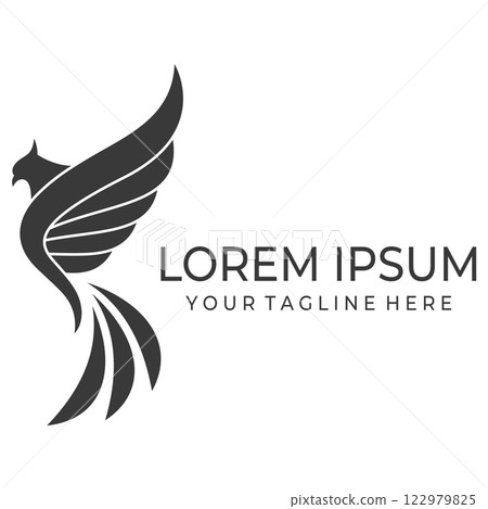 Bird wings illustration logo. 122979825