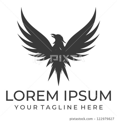 Bird wings illustration logo. 122979827