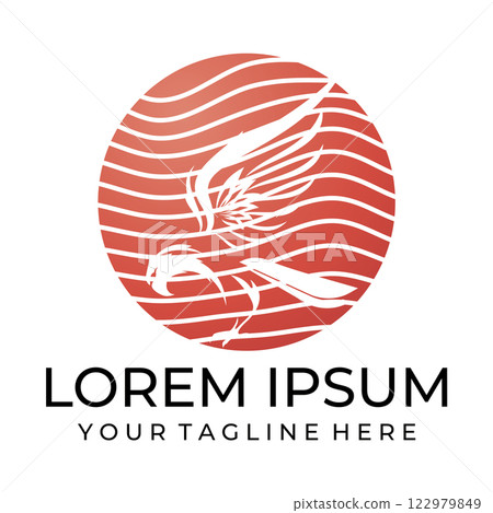 Bird wings illustration logo. Bird wings illustration logo. 122979849