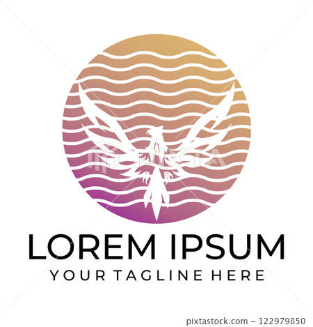 Bird wings illustration logo. 122979850