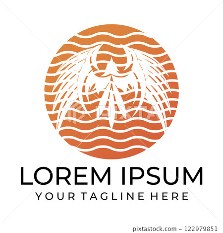 Bird wings illustration logo. 122979851