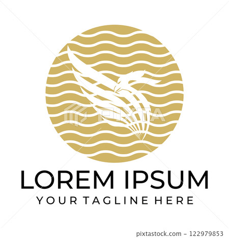 Bird wings illustration logo. 122979853