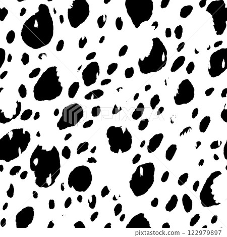 Abstract modern leopard seamless pattern. Animals trendy background. Black and white decorative vector illustration for print, card, postcard, fabric, textile. Modern ornament of stylized skin 122979897