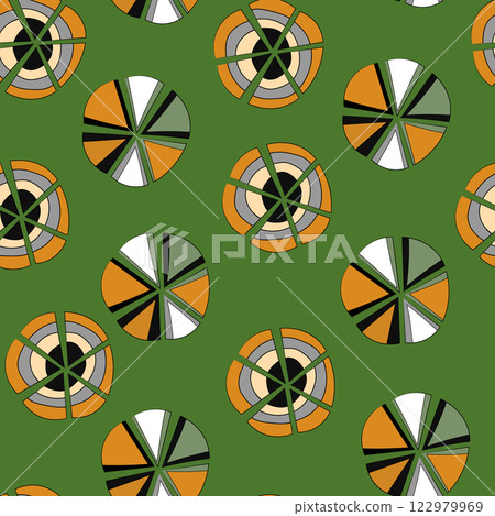 Seamless pattern with geometric aboriginal ornament. Ethnic tribal rounded color background. Afican, australian motiph. Dots painting. Vector illustration, template design for cloth, card, fabric Seamless pattern with geometric aboriginal ornament. Ethnic tribal rounded color background. Afican, australian motiph. Dots painting. Vector illustration, template design for cloth, card, fabric 122979969