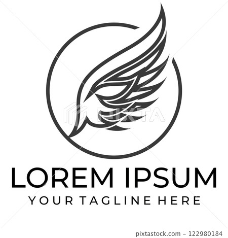Bird wings illustration logo. 122980184