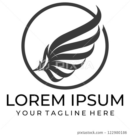 Bird wings illustration logo. 122980186