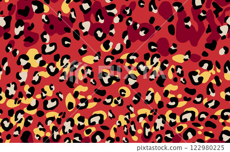 Abstract modern leopard seamless pattern. Animals trendy background. Color decorative vector stock illustration for print, card, postcard, fabric, textile. Modern ornament of stylized skin Abstract modern leopard seamless pattern. Animals trendy background. Color decorative vector stock illustration for print, card, postcard, fabric, textile. Modern ornament of stylized skin 122980225