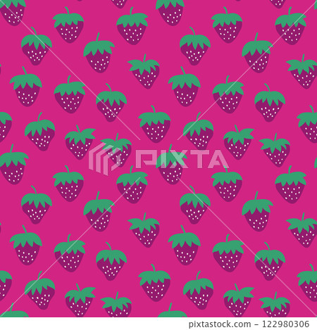 Seamless pattern with strawberry on color background. Natural delicious fresh ripe tasty fruit. Vector illustration for print, fabric, textile, banner, other design. Food concept Seamless pattern with strawberry on color background. Natural delicious fresh ripe tasty fruit. Vector illustration for print, fabric, textile, banner, other design. Food concept 122980306
