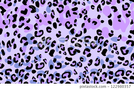 Abstract modern leopard seamless pattern. Animals trendy background. Color decorative vector stock illustration for print, card, postcard, fabric, textile. Modern ornament of stylized skin 122980357