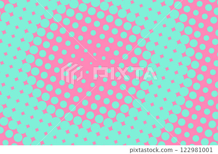 Pop art creative concept colorful comics book magazine cover. Polka dots colorful background. Cartoon halftone retro pattern. Abstract template design for poster, card, sale banner, empty bubble 122981001