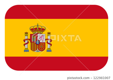 Flag of Spain. National symbol in official colors. Template icon. Abstract vector background Flag of Spain. National symbol in official colors. Template icon. Abstract vector background 122981007