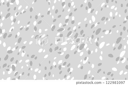 Abstract modern leopard seamless pattern. Animals trendy background. Grey and white decorative vector stock illustration for print, card, postcard, fabric, textile. Modern ornament of stylized skin 122981097