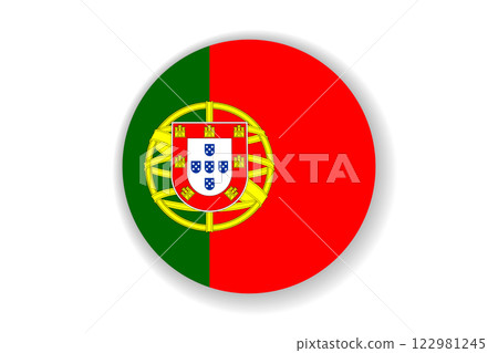 Flag of Portugal. Portuguese national symbol in official colors. Template icon. Abstract vector background. Round glass light ball, 3D big bubble, sphere Flag of Portugal. Portuguese national symbol in official colors. Template icon. Abstract vector background. Round glass light ball, 3D big bubble, sphere 122981245