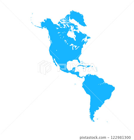 Map of North and South America, sign silhouette. World Map Globe. Vector Illustration isolated on white background. American continent 122981300
