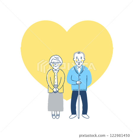 Senior couple heart background 122981450