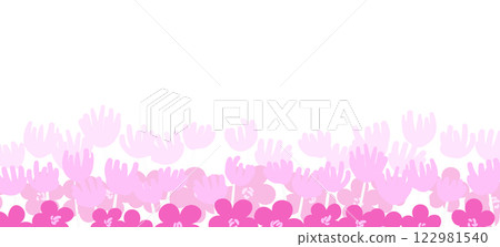 Spring illustration with tulips. Happy birthday, holiday, celebration greeting and invitation card. Colorful floral banner with flowers on light background. Modern floral compositions. Copy space Spring illustration with tulips. Happy birthday, holiday, celebration greeting and invitation card. Colorful floral banner with flowers on light background. Modern floral compositions. Copy space 122981540