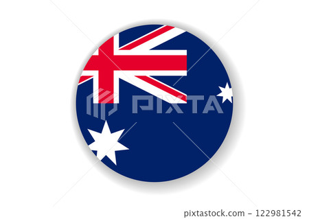 Flag of Australia. Australian national symbol in official colors. Template icon. Abstract vector background. Round glass light ball, 3D big bubble, sphere Flag of Australia. Australian national symbol in official colors. Template icon. Abstract vector background. Round glass light ball, 3D big bubble, sphere 122981542