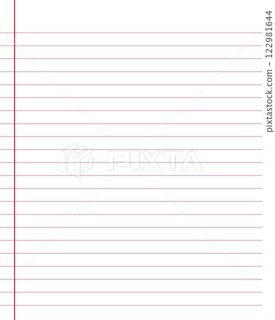 Grid paper. Abstract striped background with color horizontal lines. Geometric pattern for school, wallpaper, textures, notebook. Lined paper blank isolated on transparent background 122981644