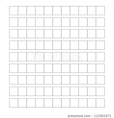 Workbook for writing hieroglyphs. Lined paper for printing. Geometric pattern for school. Realistic lined paper. Simulator for writing Chinese characters. Page of calligraphy exercises. Graph paper 122981671