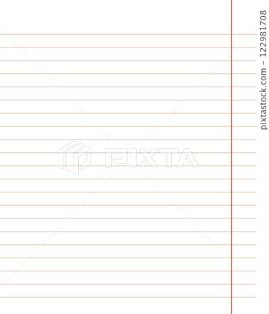 Grid paper. Abstract striped background with color horizontal lines. Geometric pattern for school, wallpaper, textures, notebook. Lined paper blank isolated on transparent background 122981708