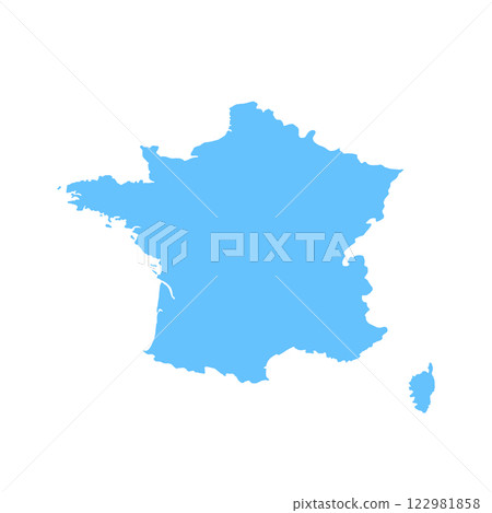 Map of France, sign silhouette. World Map Globe. Vector Illustration isolated on white background. Europe continent 122981858