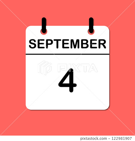 September 4. Daily Calendar icon for design. Simple design for business brochure, flyer, print media, advertisement. Easily editable September 4. Daily Calendar icon for design. Simple design for business brochure, flyer, print media, advertisement. Easily editable 122981907