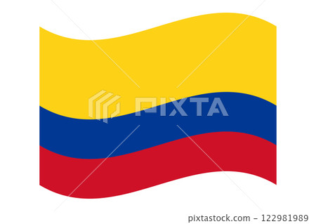 Flag of Colombia. Colombian national symbol in official colors. Template icon. Abstract vector background 122981989