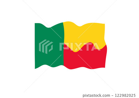 Flag of Benin. National symbol in official colors. Template icon. Abstract vector background 122982025