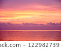 pink sky, clouds and the sea in the  morning 122982739
