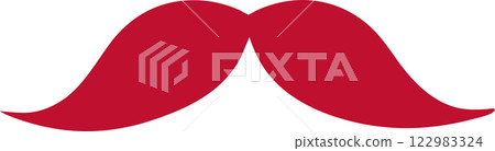 Red Mustache Icon Quirky Design Element Father's Day Icon Moustache 122983324
